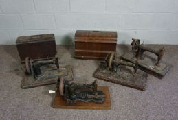 Six assorted sewing machines, including an ‘Expert B’, including two in cases (6)