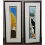 After D. Catotti, Puffin II; and Autumn Eagle, a pair of limited edition prints, 48cm x 9cm,