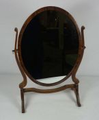 A 19th century swing oval toilet mirror, 60cm high