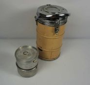 A rare Asprey & Co. Picnic Thermos Canister, Vintage, circa 1950, the painted and chrome cylindrical