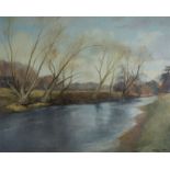 Kathleen Williams,  Early Spring on the Teviot,  oil on canvas, signed LR: K.E. Williams, 39 x 49cm;