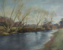 Kathleen Williams,  Early Spring on the Teviot,  oil on canvas, signed LR: K.E. Williams, 39 x 49cm;