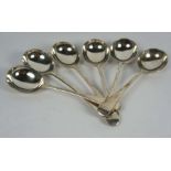 A set of six silver soup spoons, London 1867, Old English pattern (6)