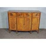 A George III style veneered side cabinet, 20th century reproduction, 93cm high, 131cm wide