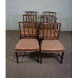 A set of six George III style mahogany dining chairs, 19th century, including two armchairs, in