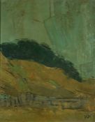 Attributed to Sir John Kyffin Williams, OBE, RA, Near Llyn Dinas  oil on board, monogrammed LR: KW