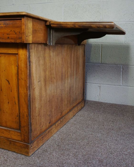 A Victorian mahogany partners desk, late 19th century, with a rectangular ‘leather’ inset top, - Image 5 of 7