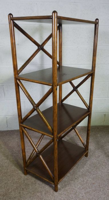 A modern four tier whatnot together with two small occasional tables (3), whatnot 138cm high, 62cm - Image 3 of 6