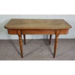 A Victorian mahogany console table, late 19th century, (formerly one section of dining table, with