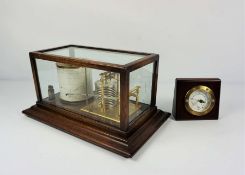 A Short & Mason of London Barograph, no 017750, in an oak case, 37cm wide, together with a small