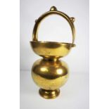 Jeypore School of Art brass Kamandal (Hindhu holy water carrier), circa 1900, the spherical body