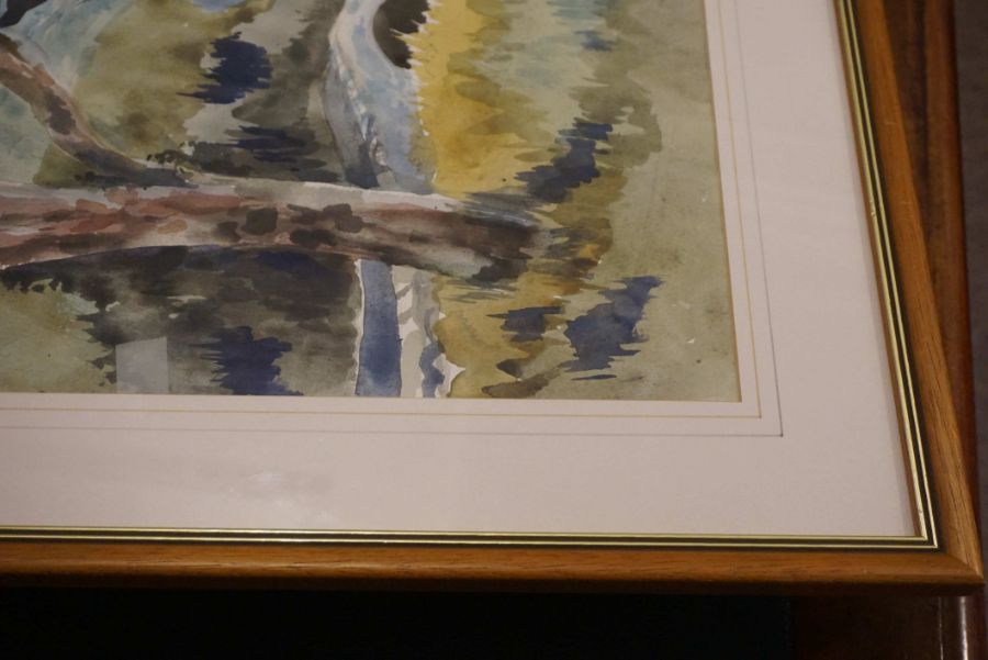 Robert Macdonald Scott, Scottish (1914 - 1996) Bridge over the Tweed watercolour, signed LR min - Image 13 of 15