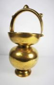 Jeypore School of Art brass Kamandal (Hindhu holy water carrier), circa 1900, the spherical body