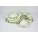 A Ridgeway china part dinner service, Palazzo pattern, including soup bowls, gravy boat, assorted