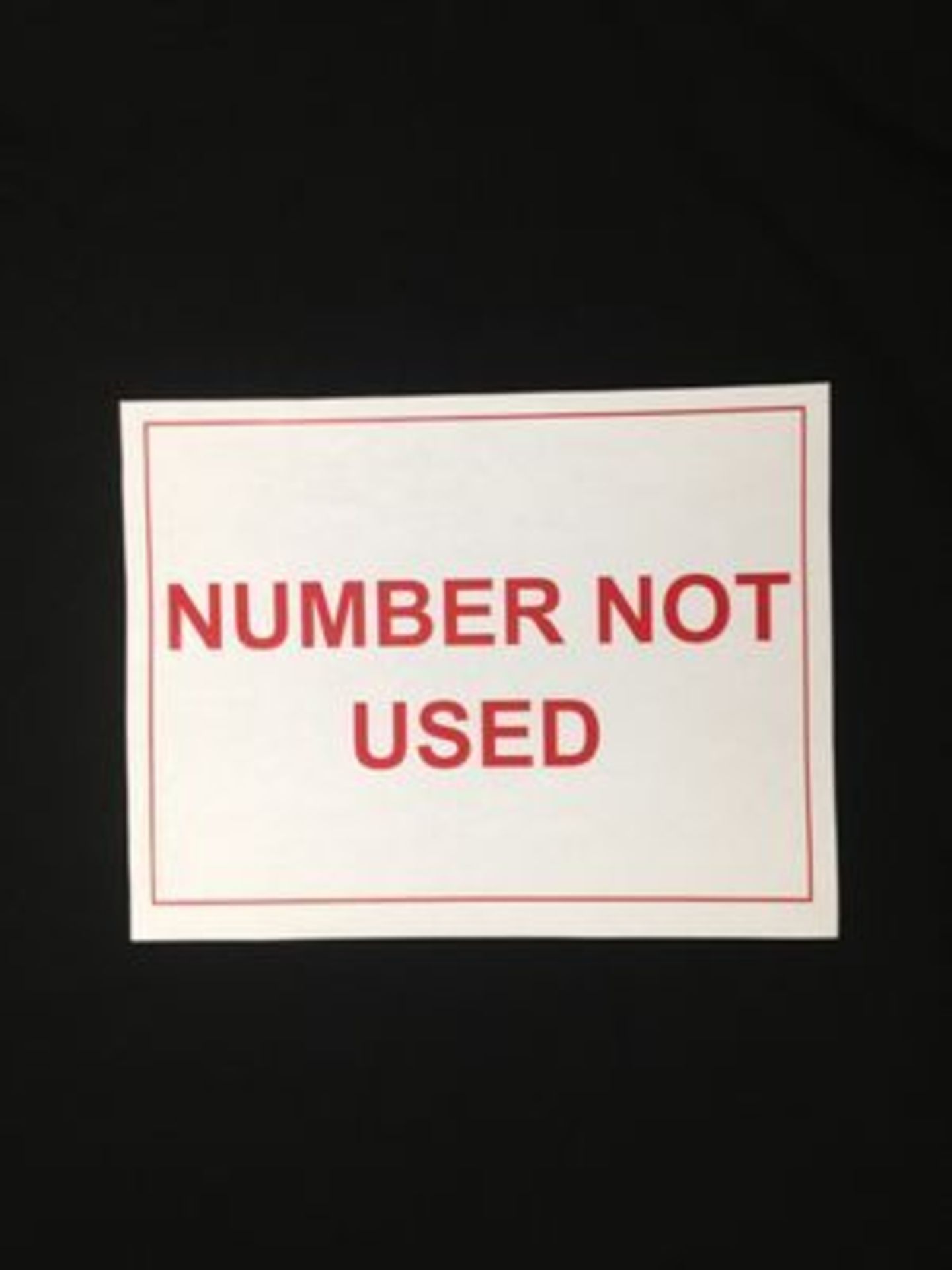 NUMBER NOT USED