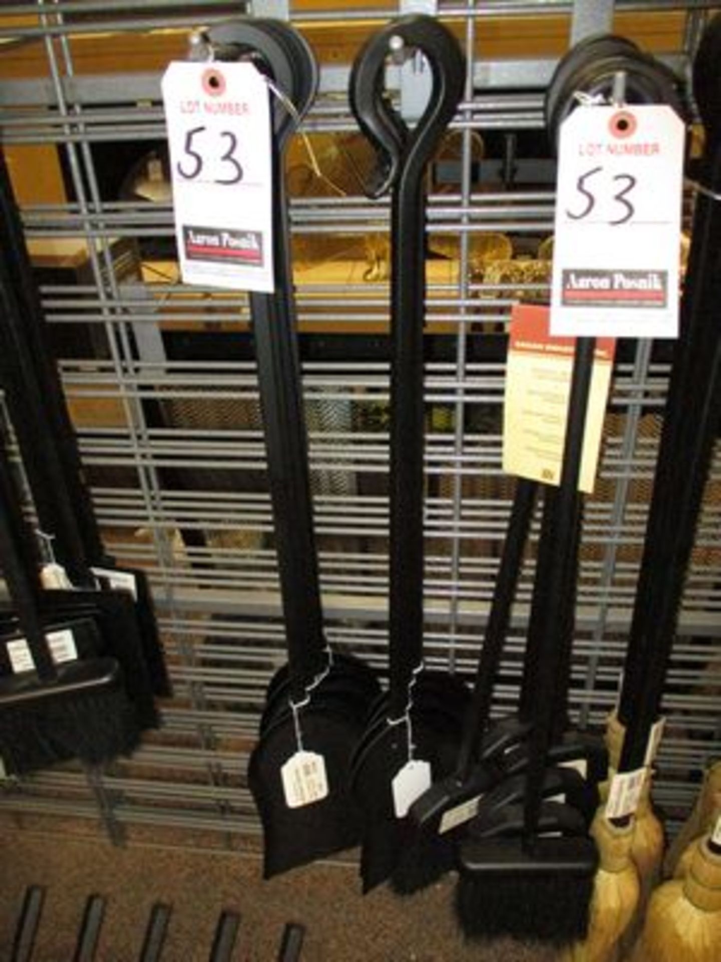 BLACK METAL FIREPLACE SHOVELS & BROOMS