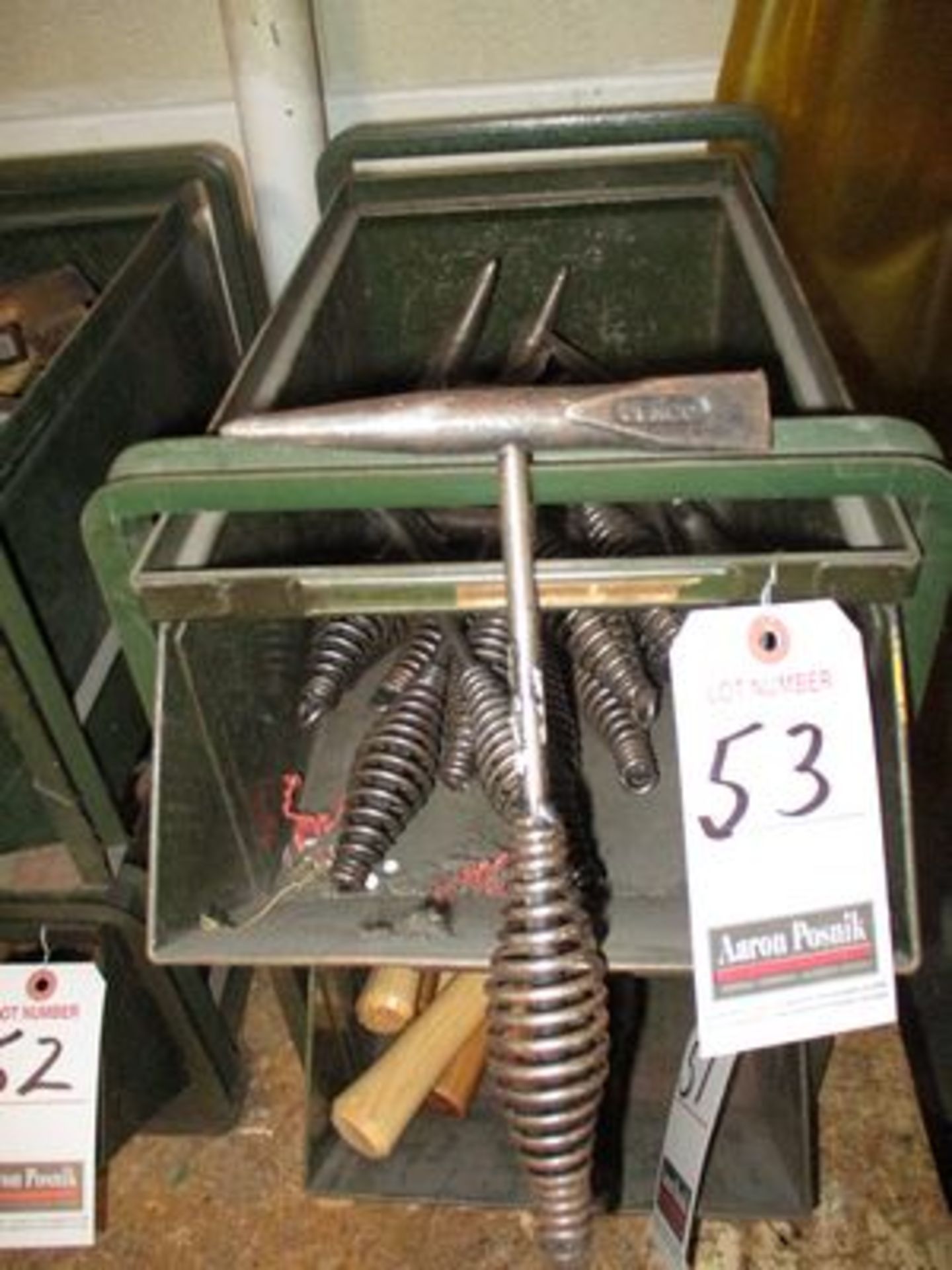 STEEL WELDERS CHIPPING HAMMERS W/ METAL BIN