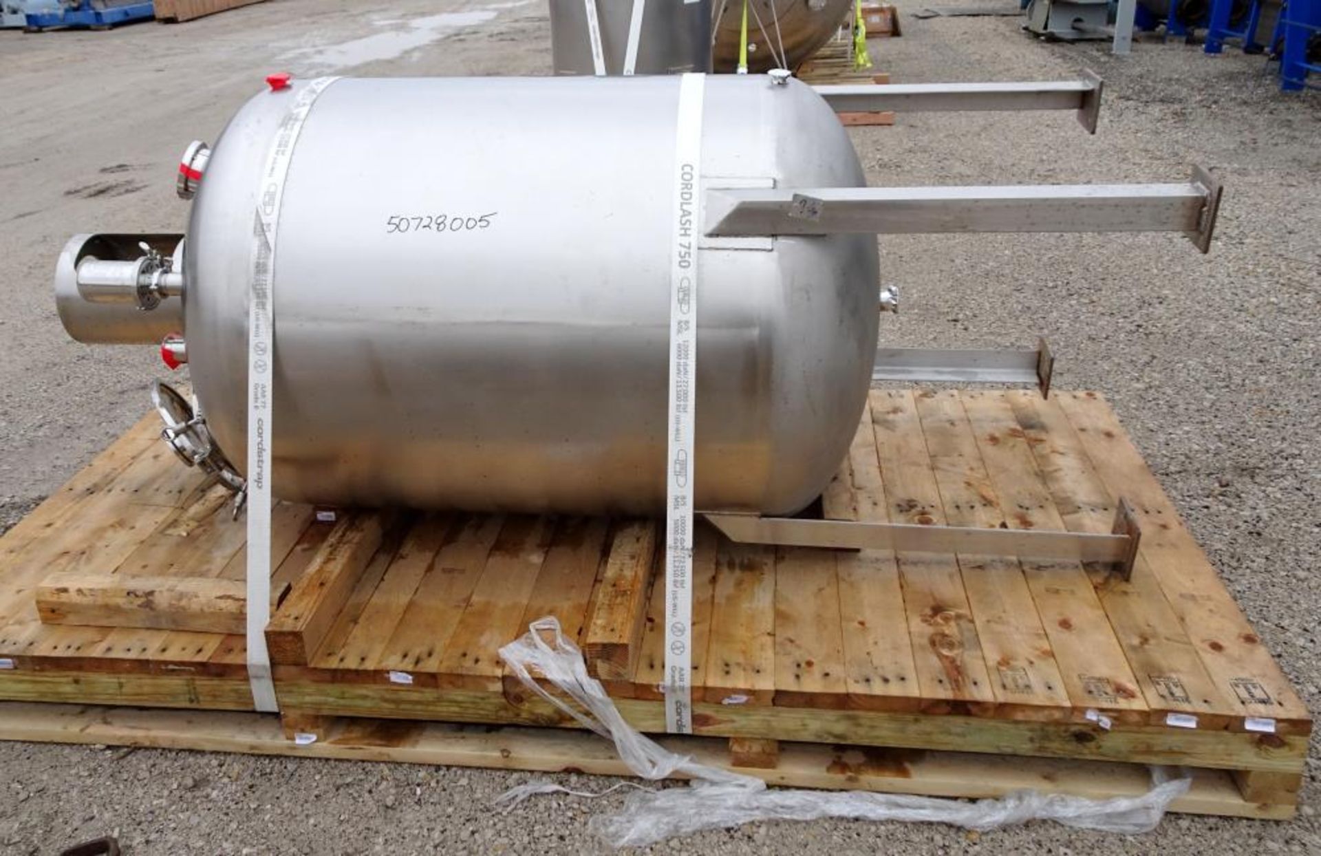 Used- Mix Tank, Approximate 350 Gallon w/ top entering agitator with saw tooth blade