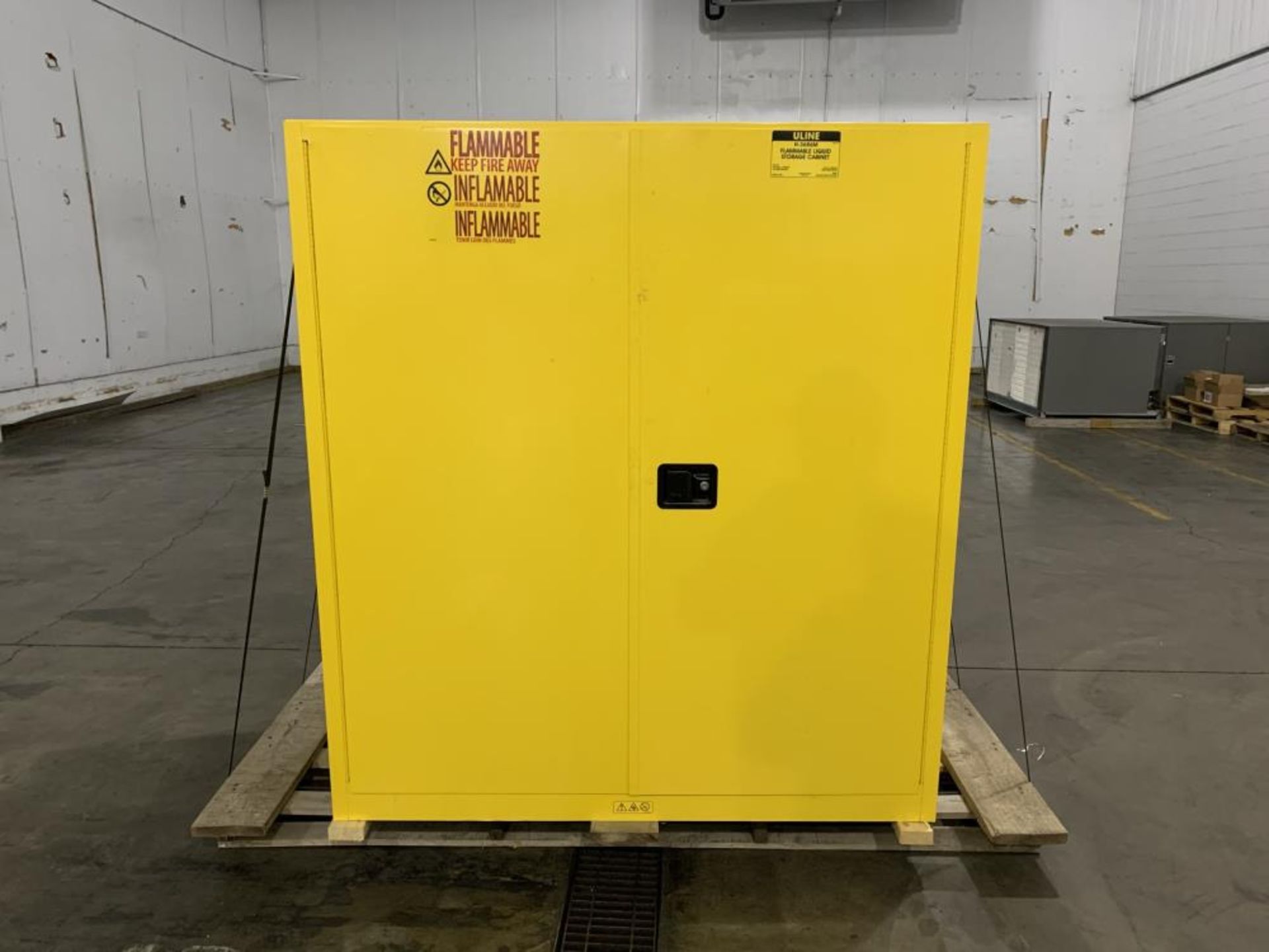 Used-ULINE Barrel Size Vertical Drum Storage Cabinet. Model H-3686M.