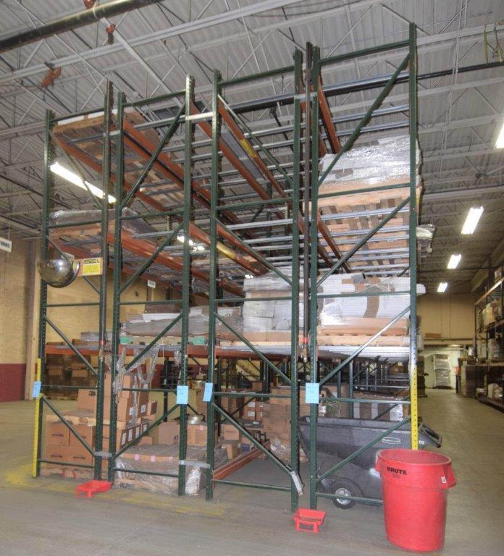 Lot Of 42" Deep Teardrop Pallet Racking Consisting Of: (28) 17' tall uprights, (120) 136" wide, (24) - Image 3 of 6