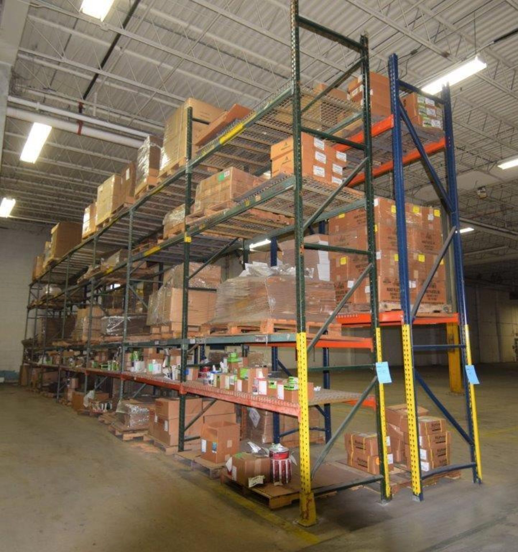 Lot Of 42" Deep Teardrop Pallet Racking Consisting Of: (9) 16' tall, (2) 17' tall, (6) 14' tall upri - Image 3 of 5