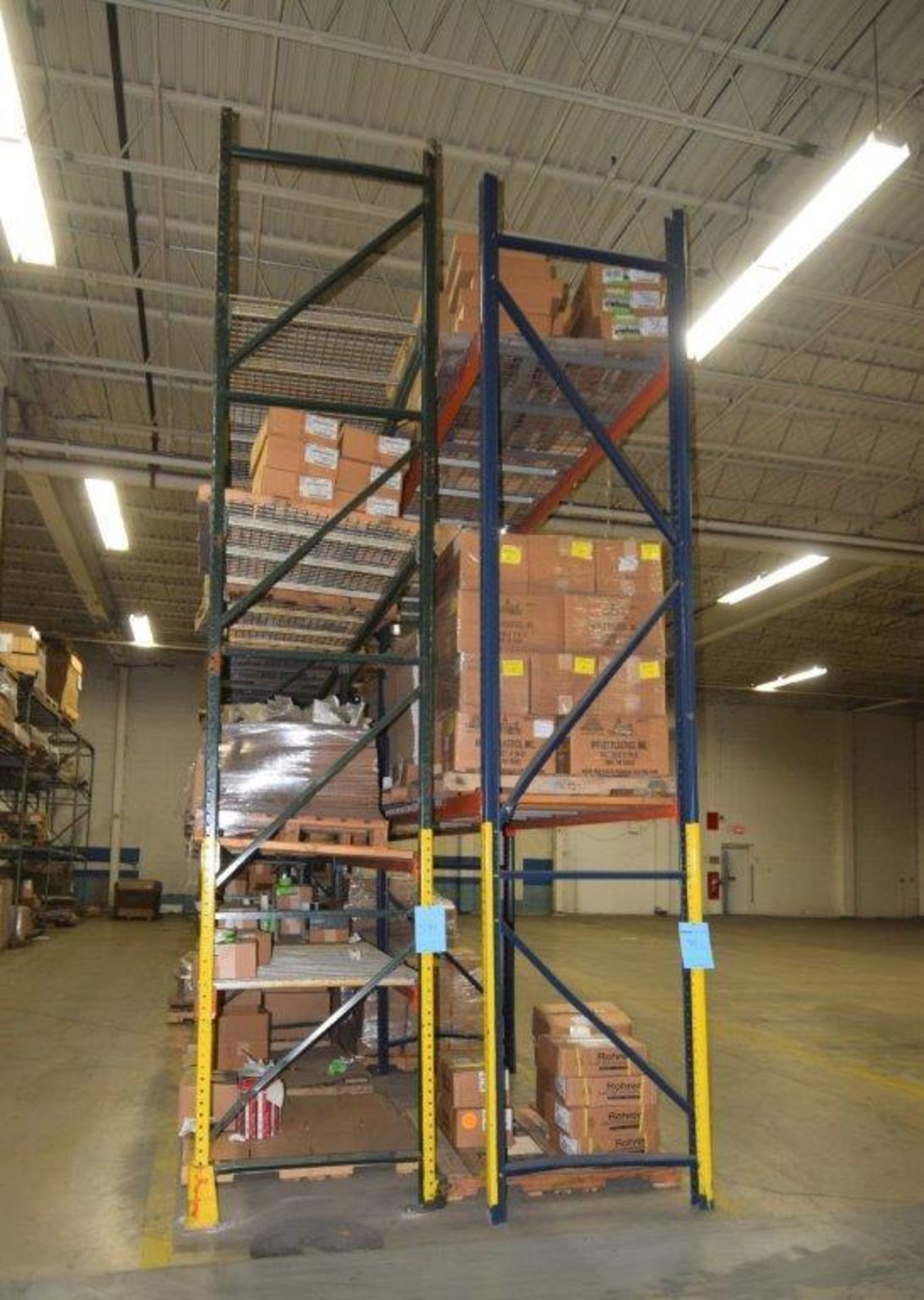 Lot Of 42" Deep Teardrop Pallet Racking Consisting Of: (9) 16' tall, (2) 17' tall, (6) 14' tall upri - Image 2 of 5