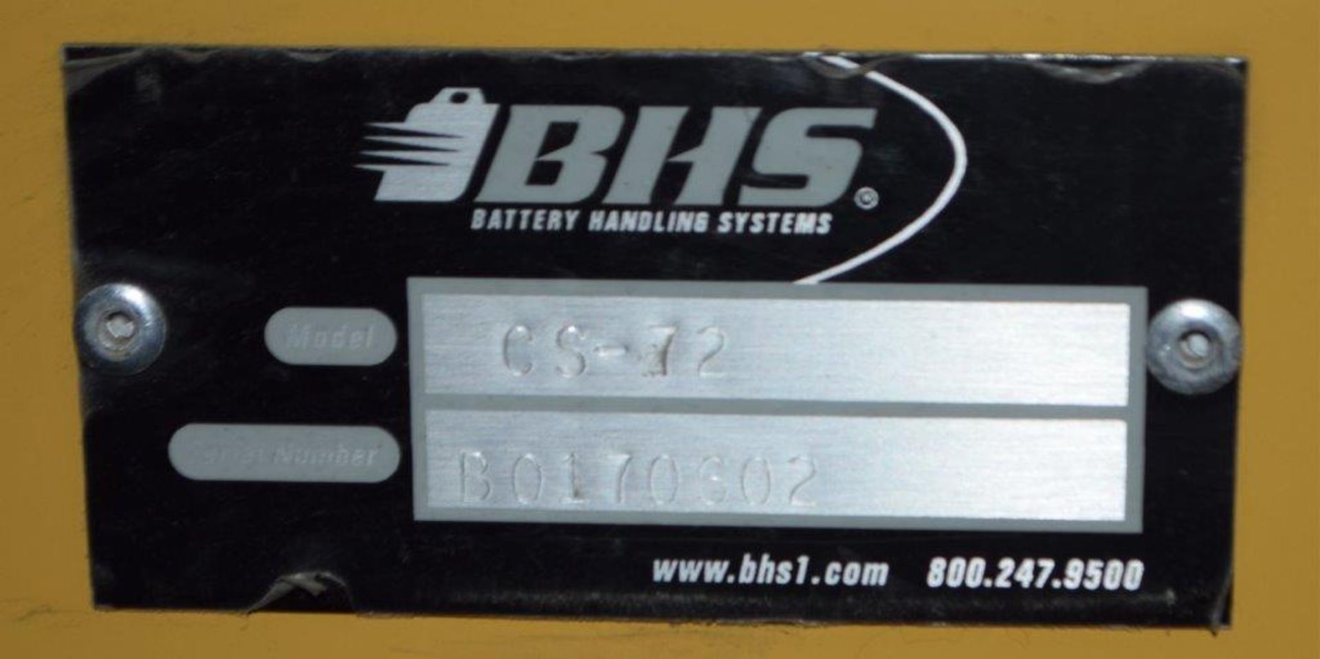 (1) Lot Of (2) BHS Battery Handling Systems Battery Charger Stands, Model CS-72, Serial# B0170601, B - Image 5 of 5