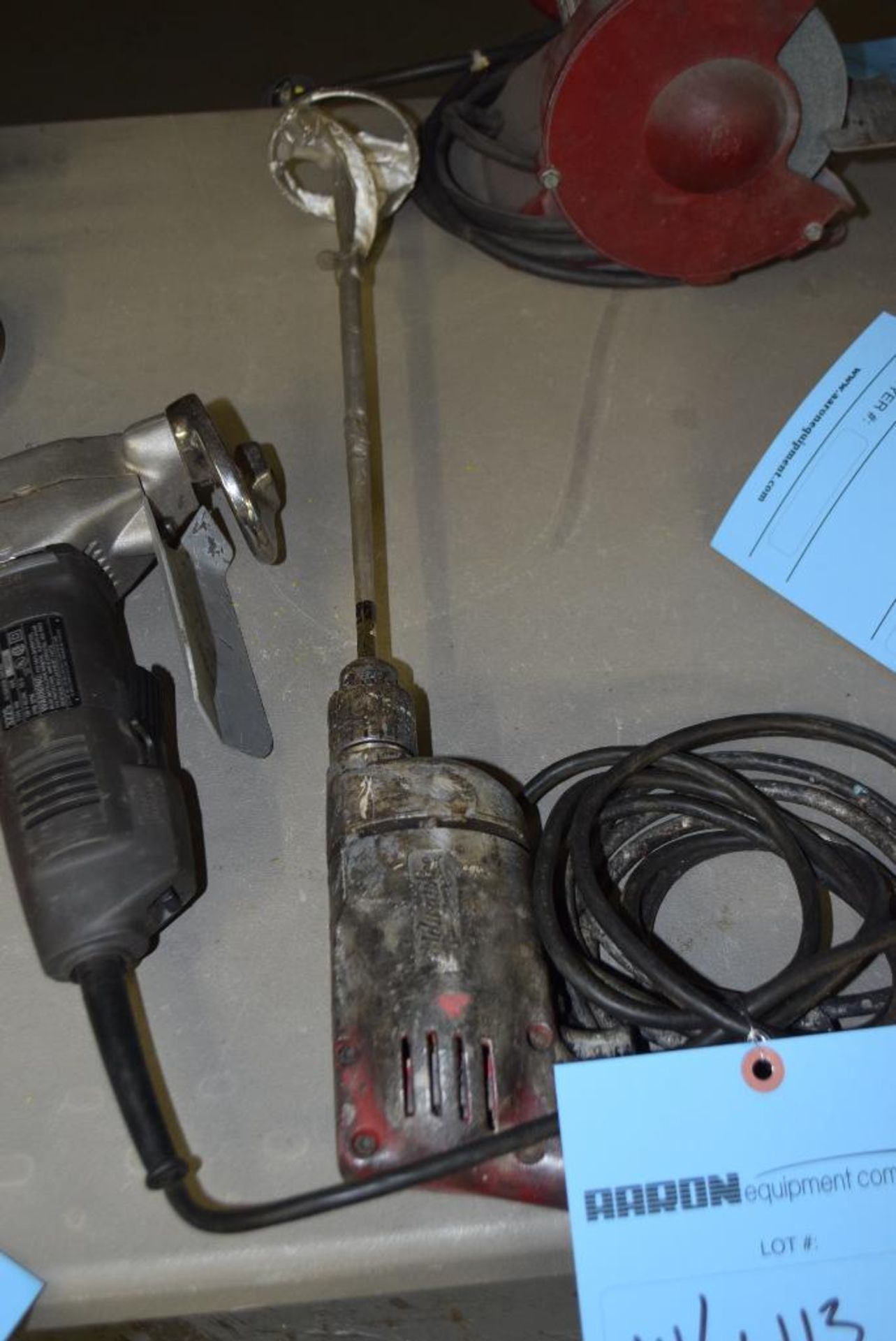 Lot of (1) Milwaukee drill with mixing attachment, (1) Black & Decker 3225 14 gauge hand shear. - Image 3 of 4