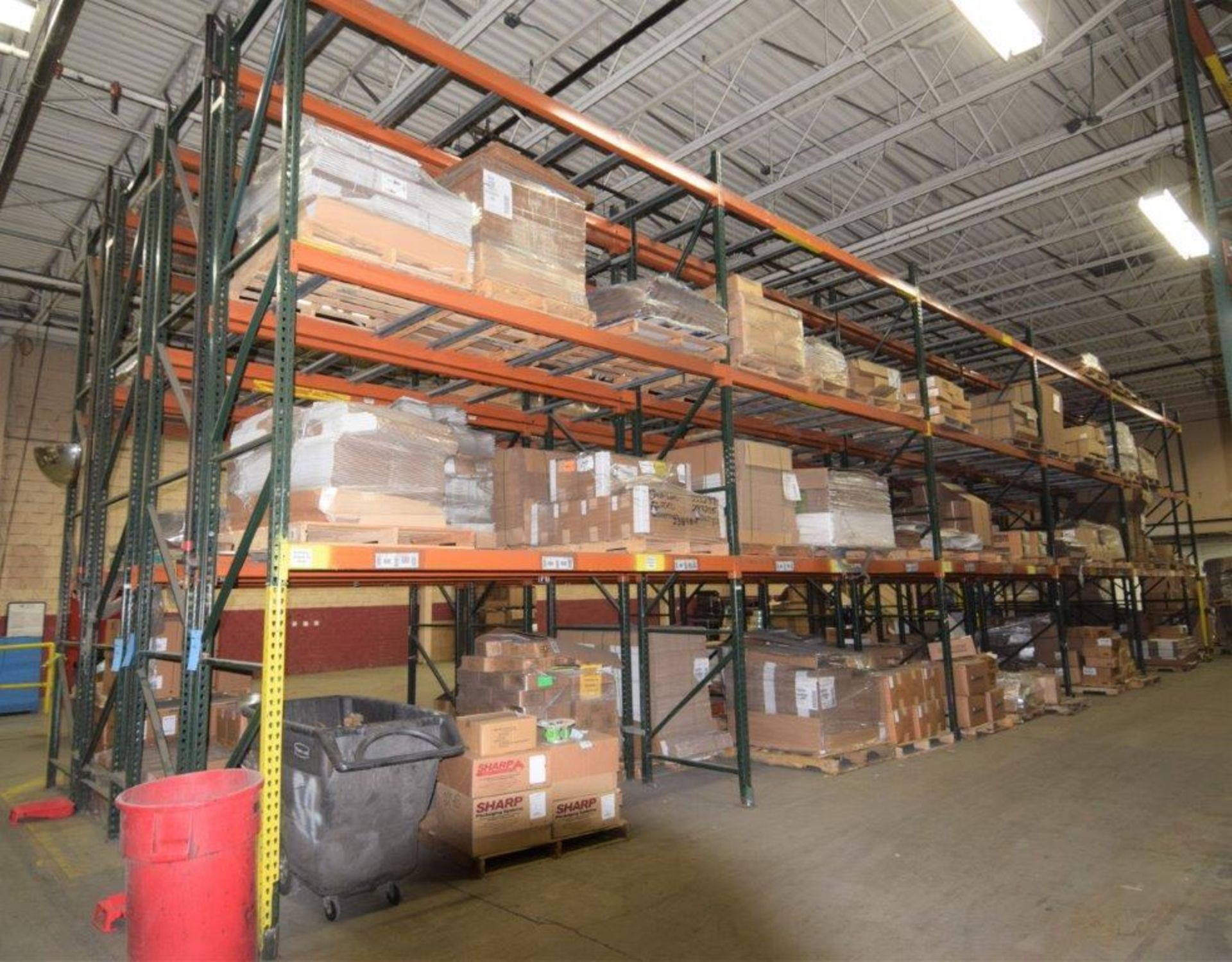 Lot Of 42" Deep Teardrop Pallet Racking Consisting Of: (28) 17' tall uprights, (120) 136" wide, (24) - Image 2 of 6