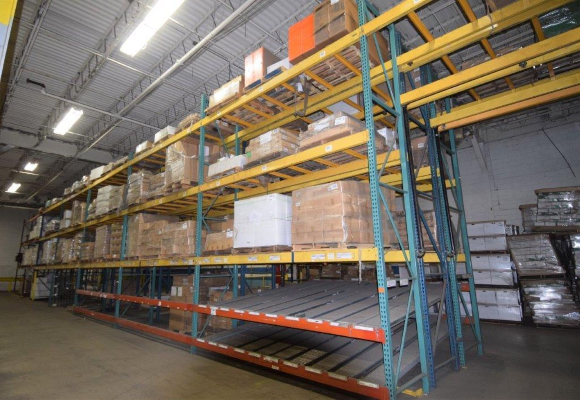 Lot Of 42" Deep Teardrop Pallet Racking Consisting Of: (51) 17' tall uprights, (164) 156" wide, (140 - Image 8 of 12