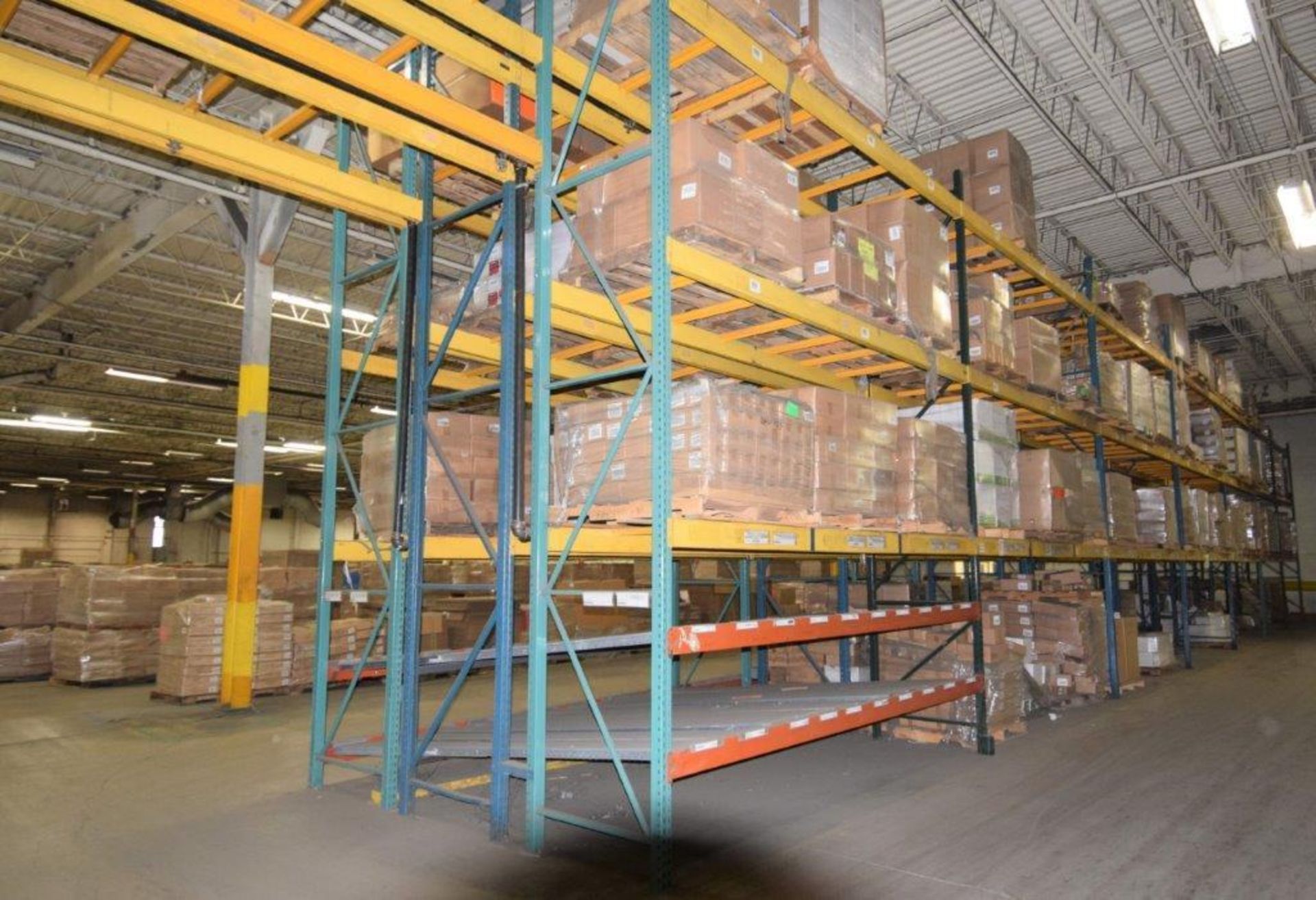 Lot Of 42" Deep Teardrop Pallet Racking Consisting Of: (51) 17' tall uprights, (164) 156" wide, (140 - Image 12 of 12