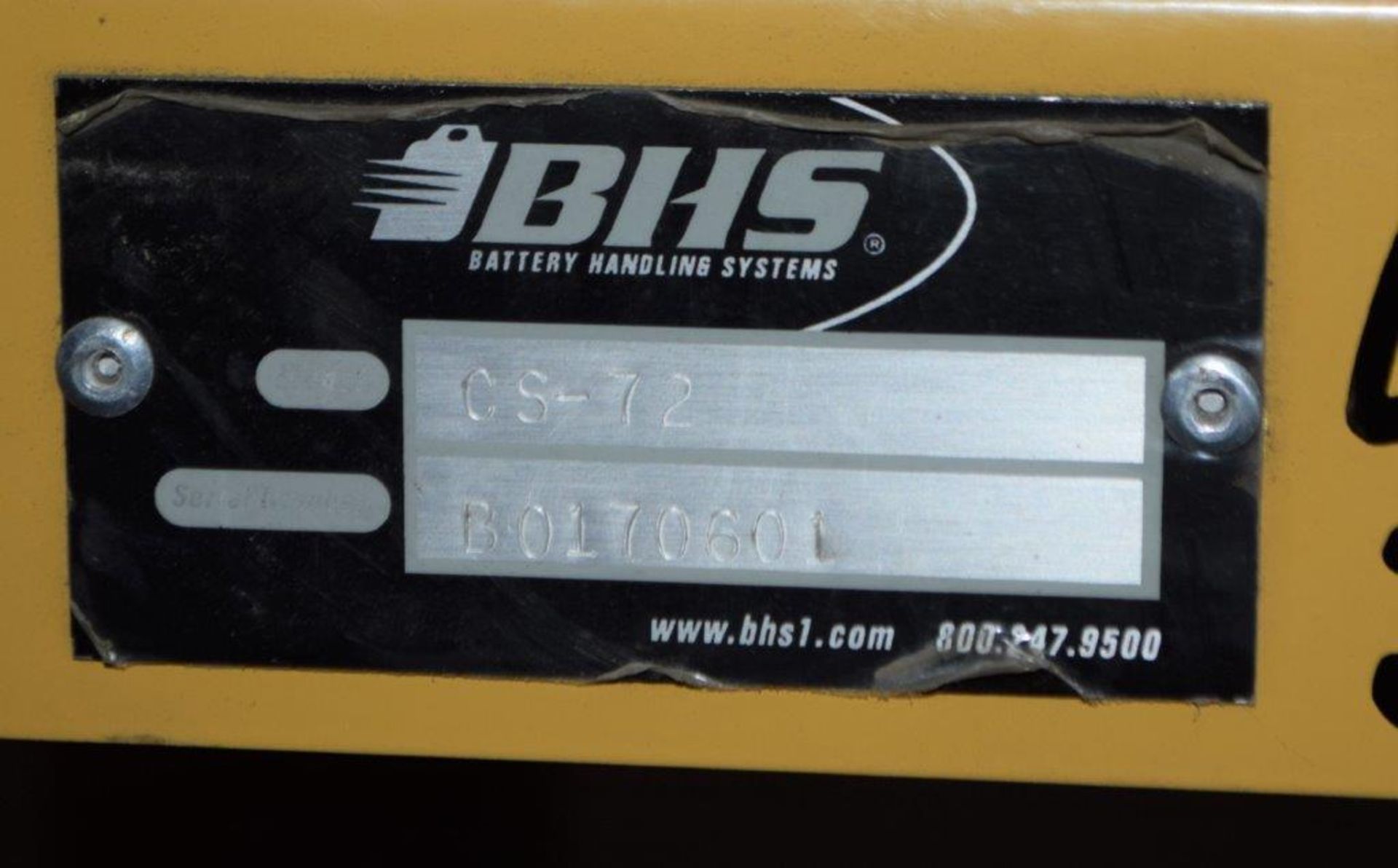 (1) Lot Of (2) BHS Battery Handling Systems Battery Charger Stands, Model CS-72, Serial# B0170601, B - Image 3 of 5