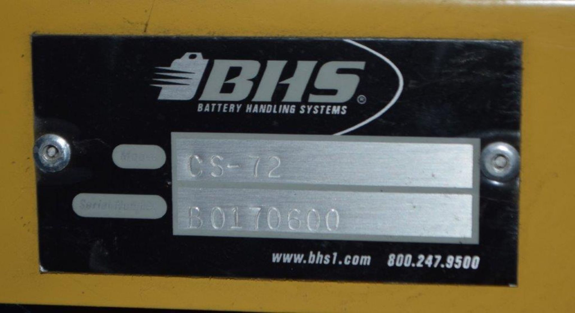 Lot Of (2) BHS Battery Handling Systems Battery Charger Stands, (1) Model CS-72, Serial# B0170600, ( - Image 3 of 5