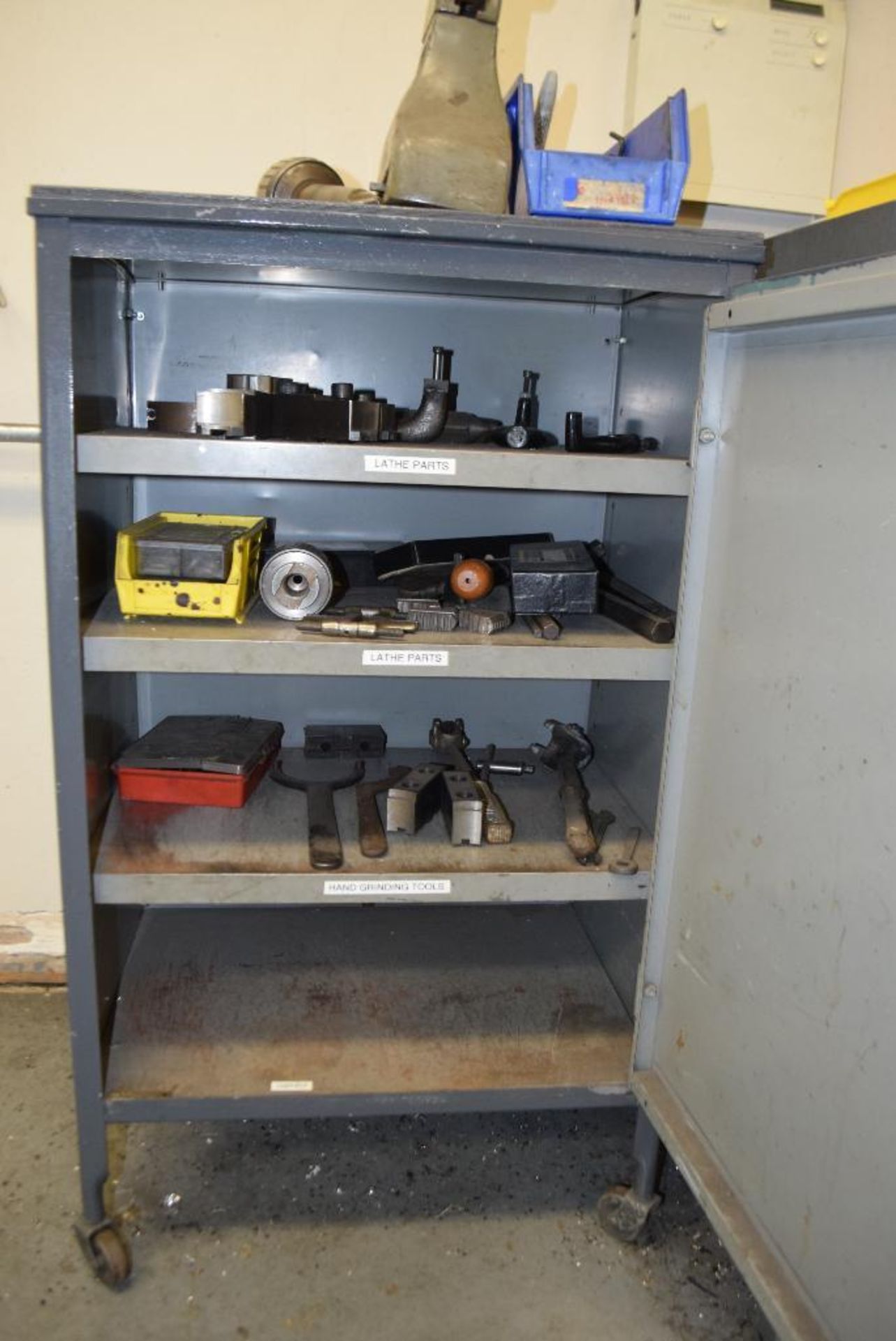 Lot of (2) Metal cabinets with misc. lathe tooling. - Image 3 of 3