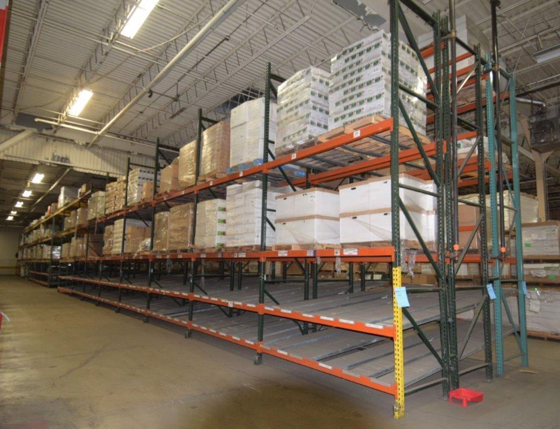 Lot Of 42" Deep Teardrop Pallet Racking Consisting Of: (51) 17' tall uprights, (164) 156" wide, (140 - Image 2 of 12