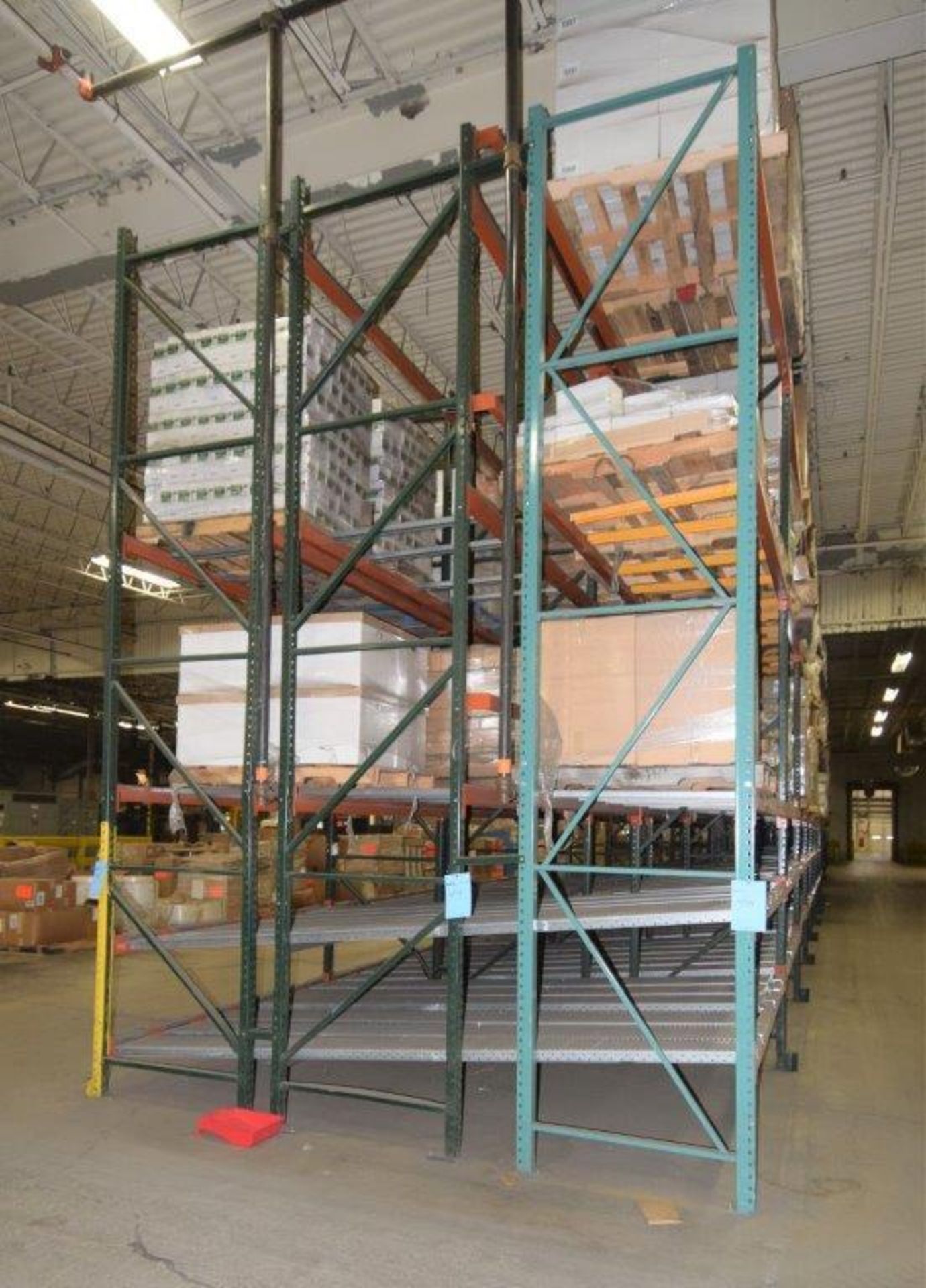 Lot Of 42" Deep Teardrop Pallet Racking Consisting Of: (51) 17' tall uprights, (164) 156" wide, (140 - Image 4 of 12