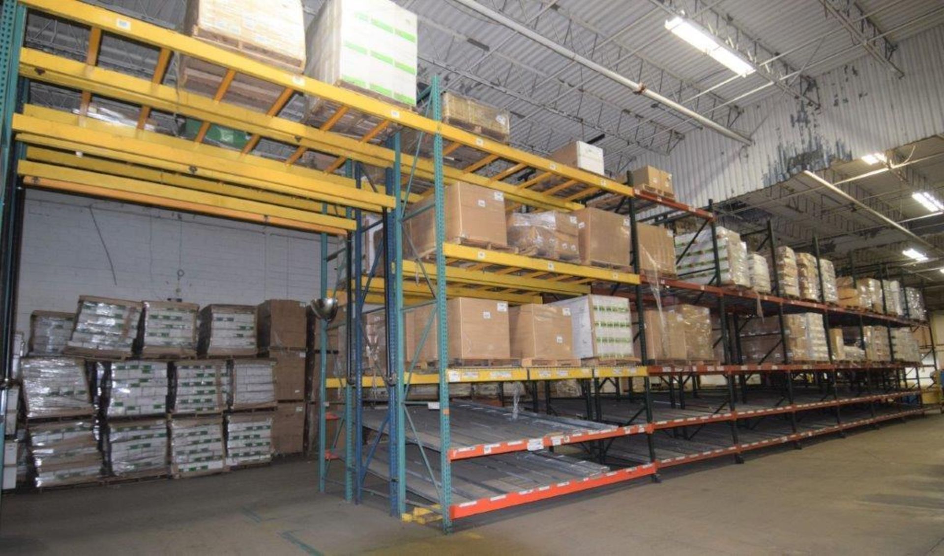 Lot Of 42" Deep Teardrop Pallet Racking Consisting Of: (51) 17' tall uprights, (164) 156" wide, (140 - Image 7 of 12