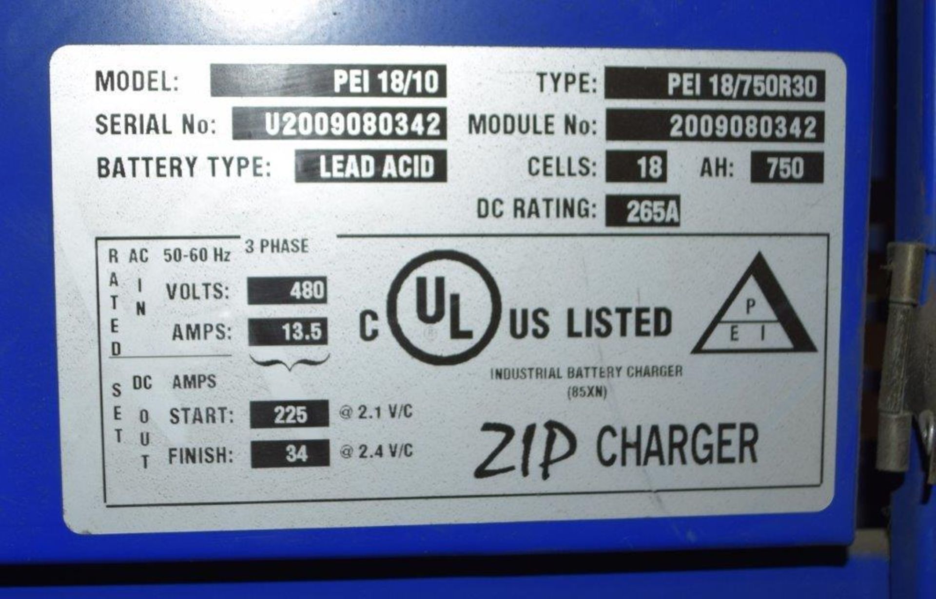 (1) Stanbury Electrical Engineering 36 Volt Battery Charger, Model PEI 18/10, Type PEI 18/750R30, Se - Image 3 of 3