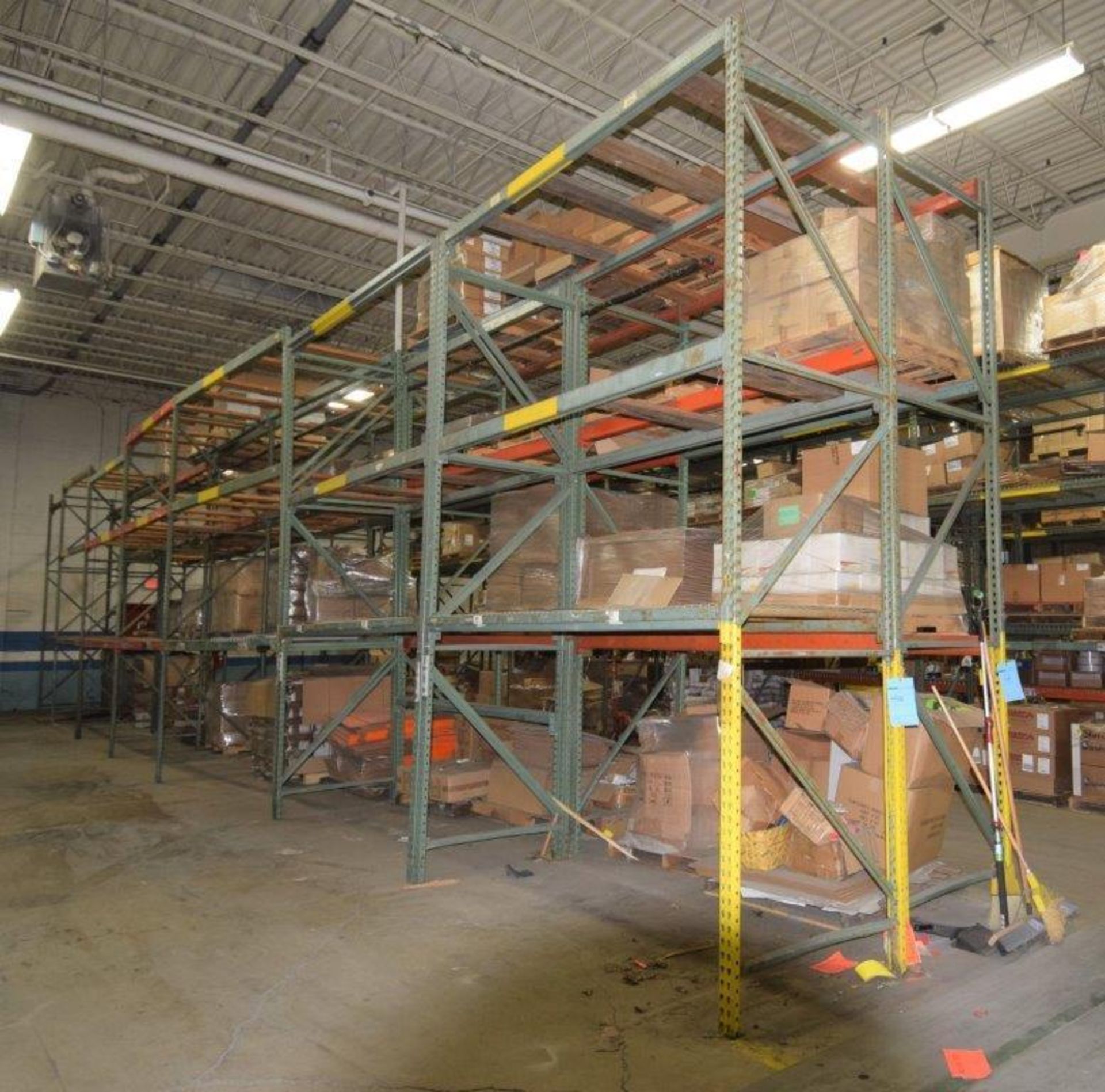 Lot Of 42" Deep Teardrop Pallet Racking Consisting Of: (14) 14' tall, (2) 162" tall uprights, (72) 1 - Image 3 of 5