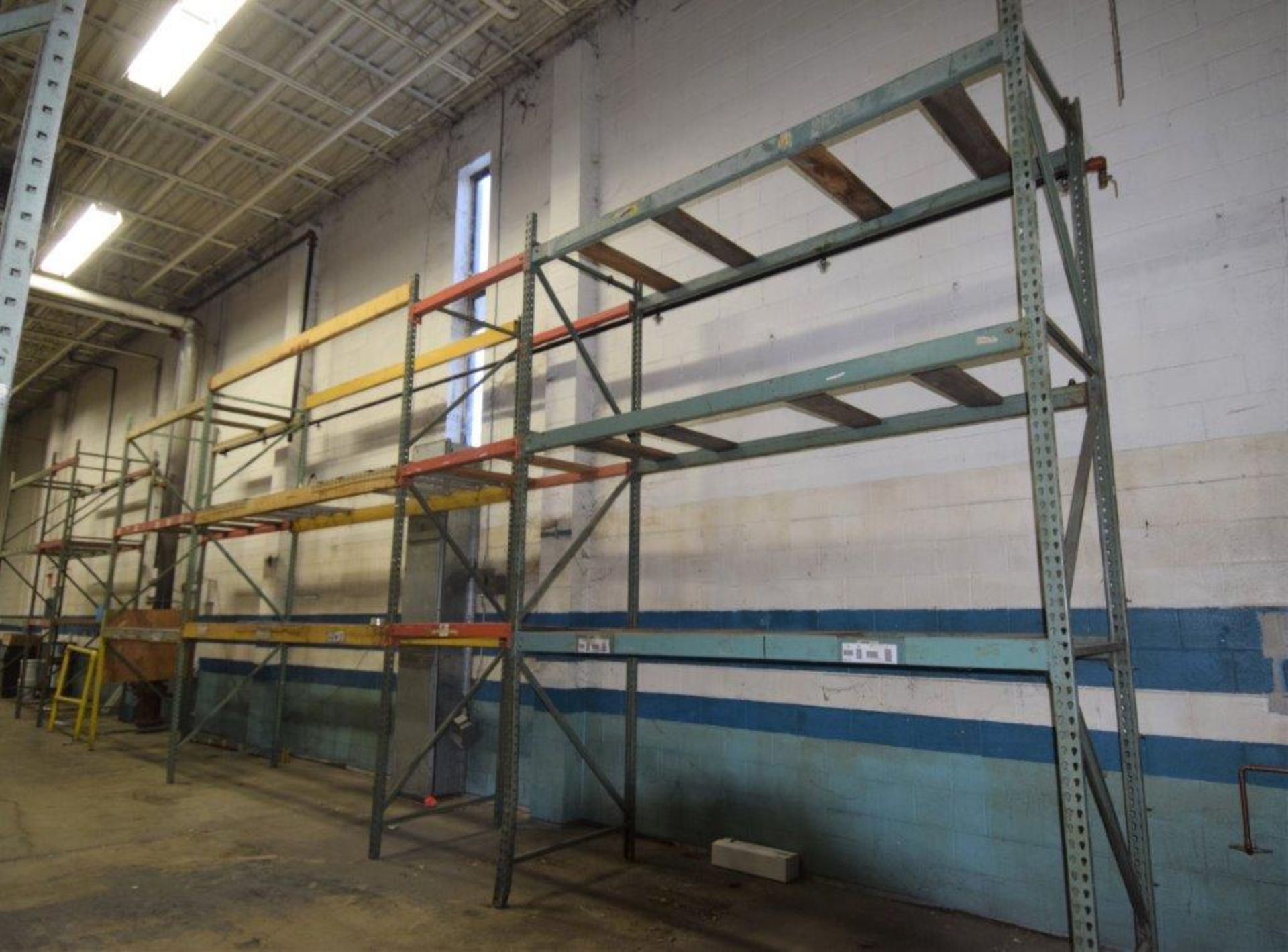 Lot Of 42" Deep Teardrop Pallet Racking Consisting Of: (8) 14' tall uprights, (5) 155" wide, (6) 106 - Image 2 of 5