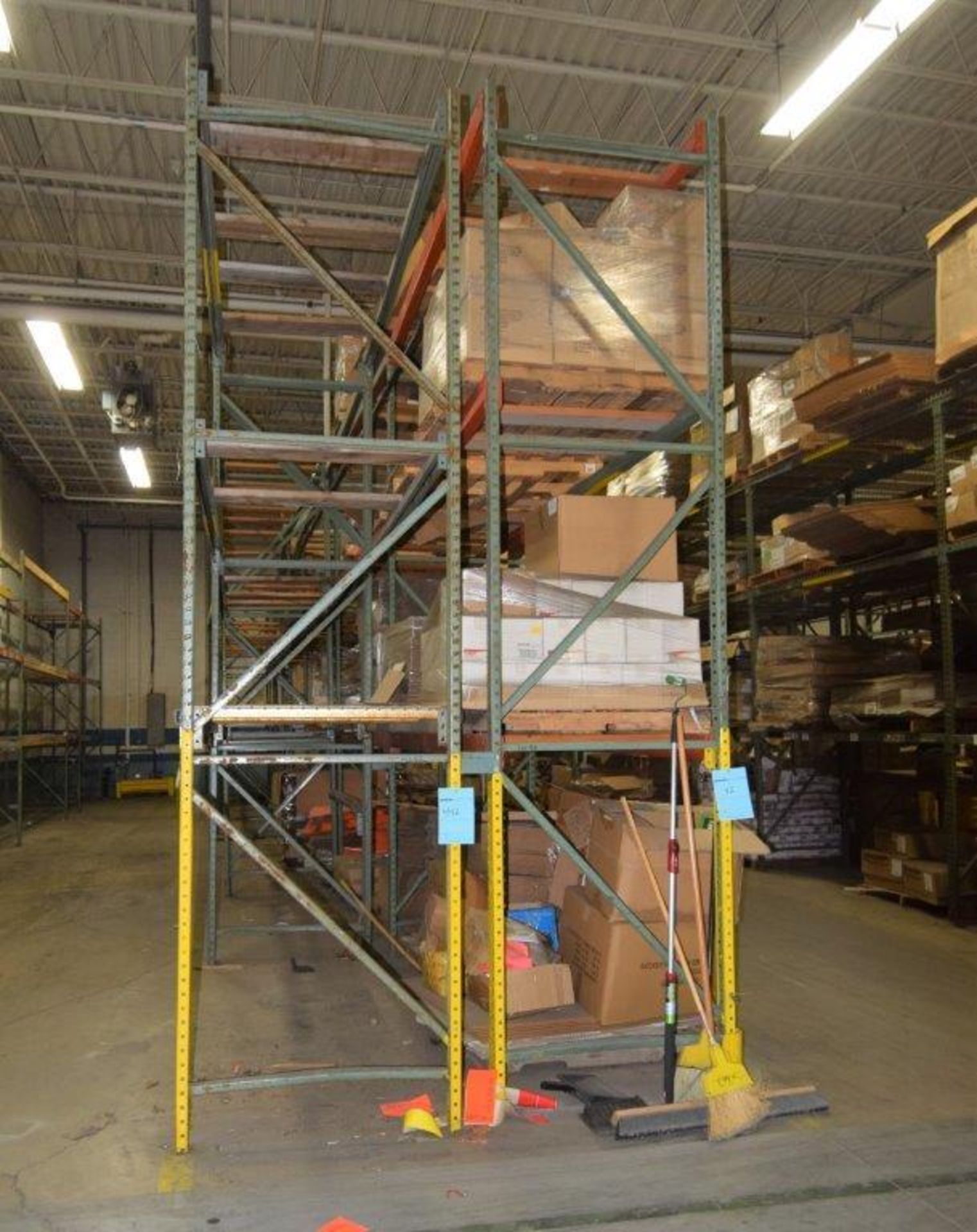 Lot Of 42" Deep Teardrop Pallet Racking Consisting Of: (14) 14' tall, (2) 162" tall uprights, (72) 1 - Image 2 of 5