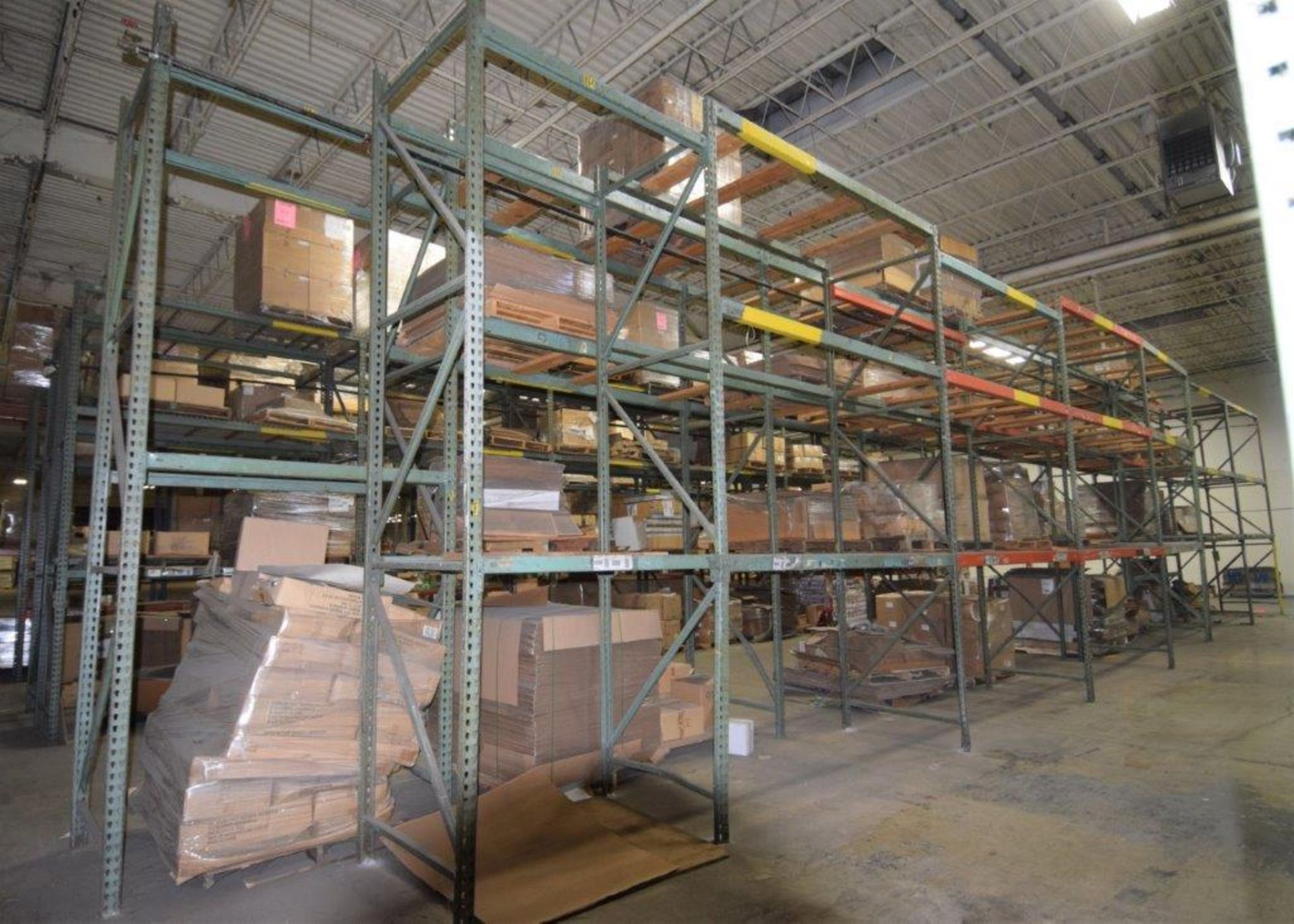 Lot Of 42" Deep Teardrop Pallet Racking Consisting Of: (14) 14' tall, (2) 162" tall uprights, (72) 1 - Image 4 of 5