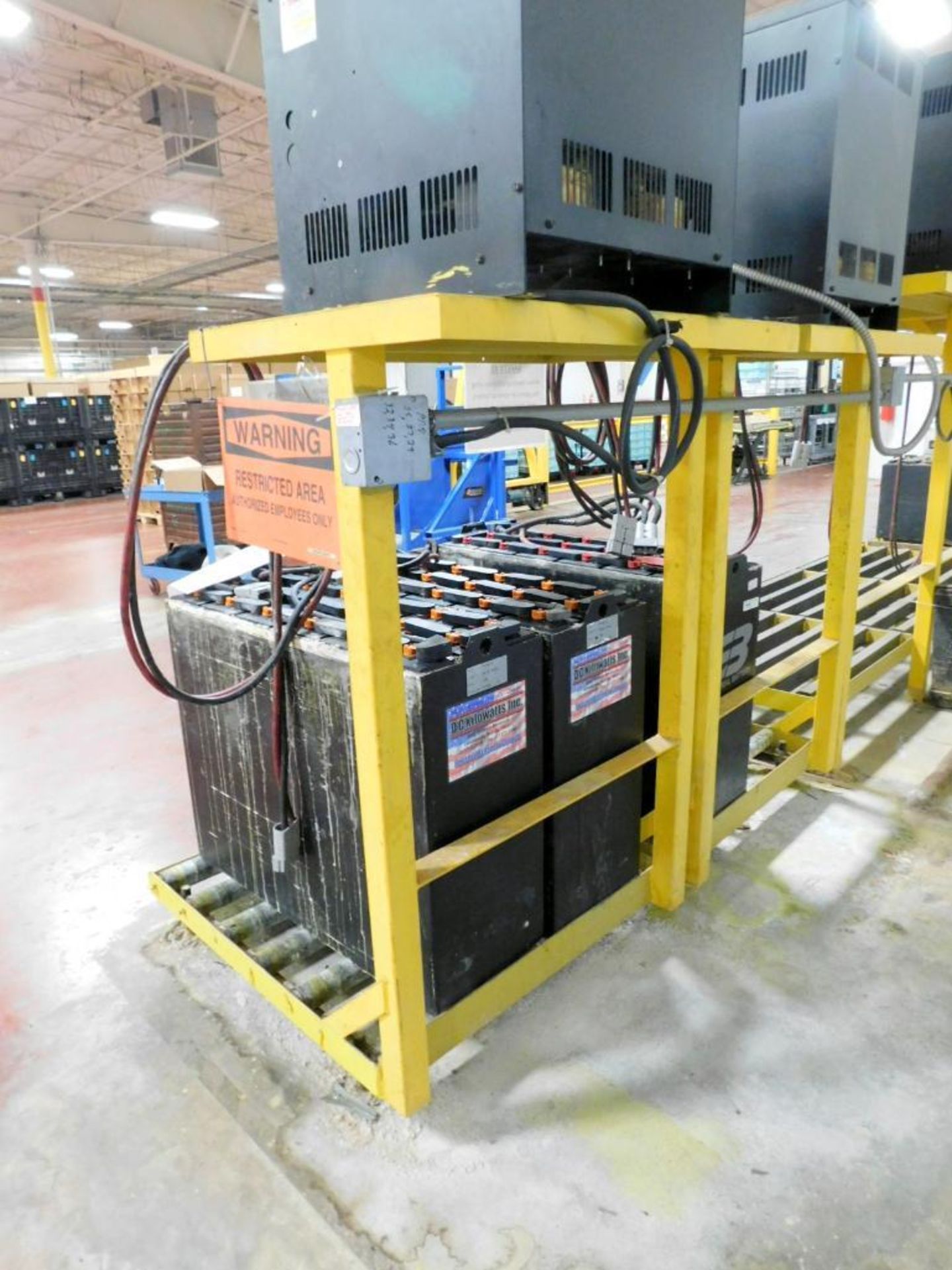 BHS Battery Handling Systems Forklift Battery Charger Racking, (3) Sections; 38" x 42" x 60". - Image 2 of 3