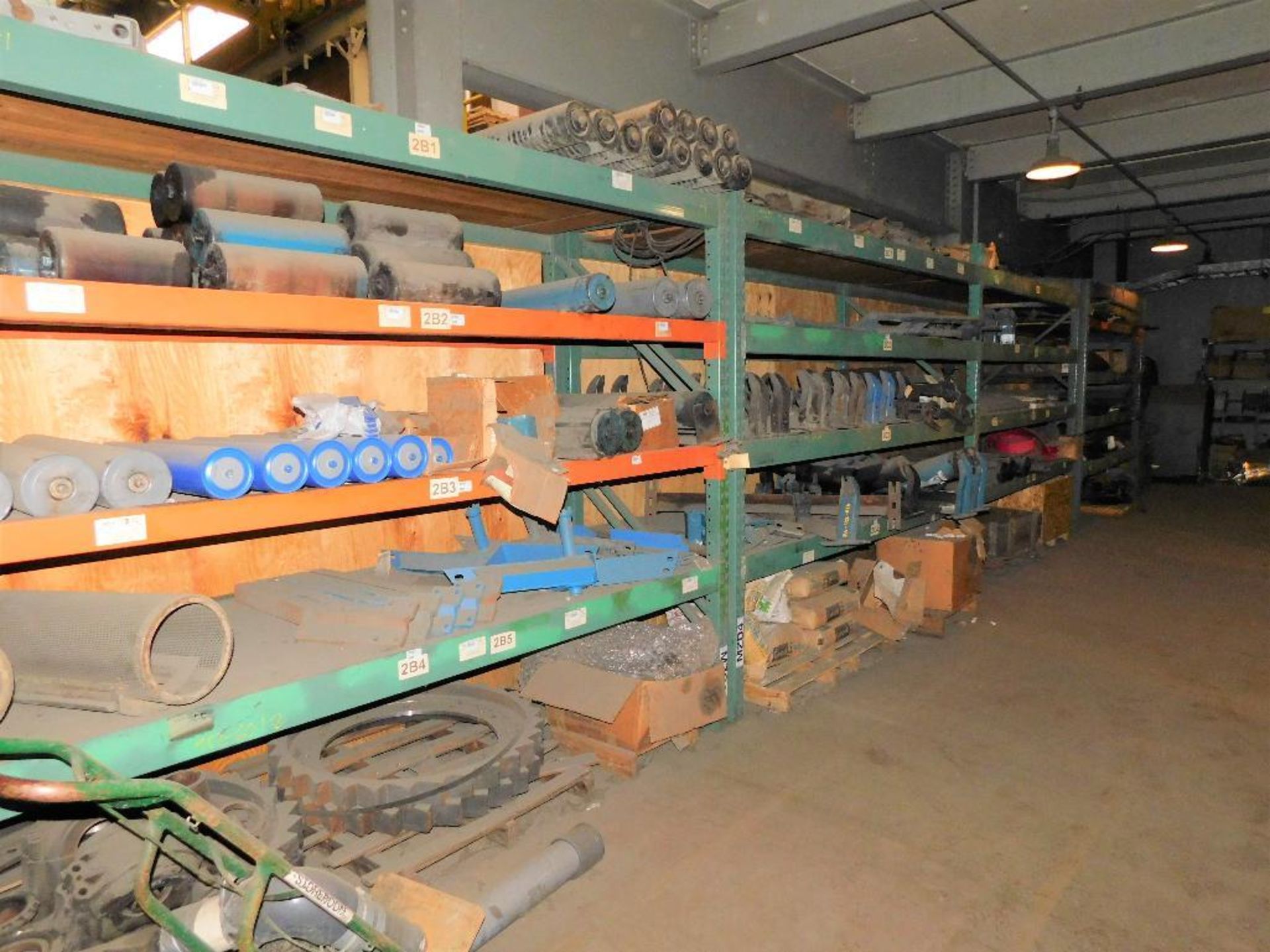 Assortes (2) Ros 8' Pallet Rack with Contents of Conveyor and Pump Parts.