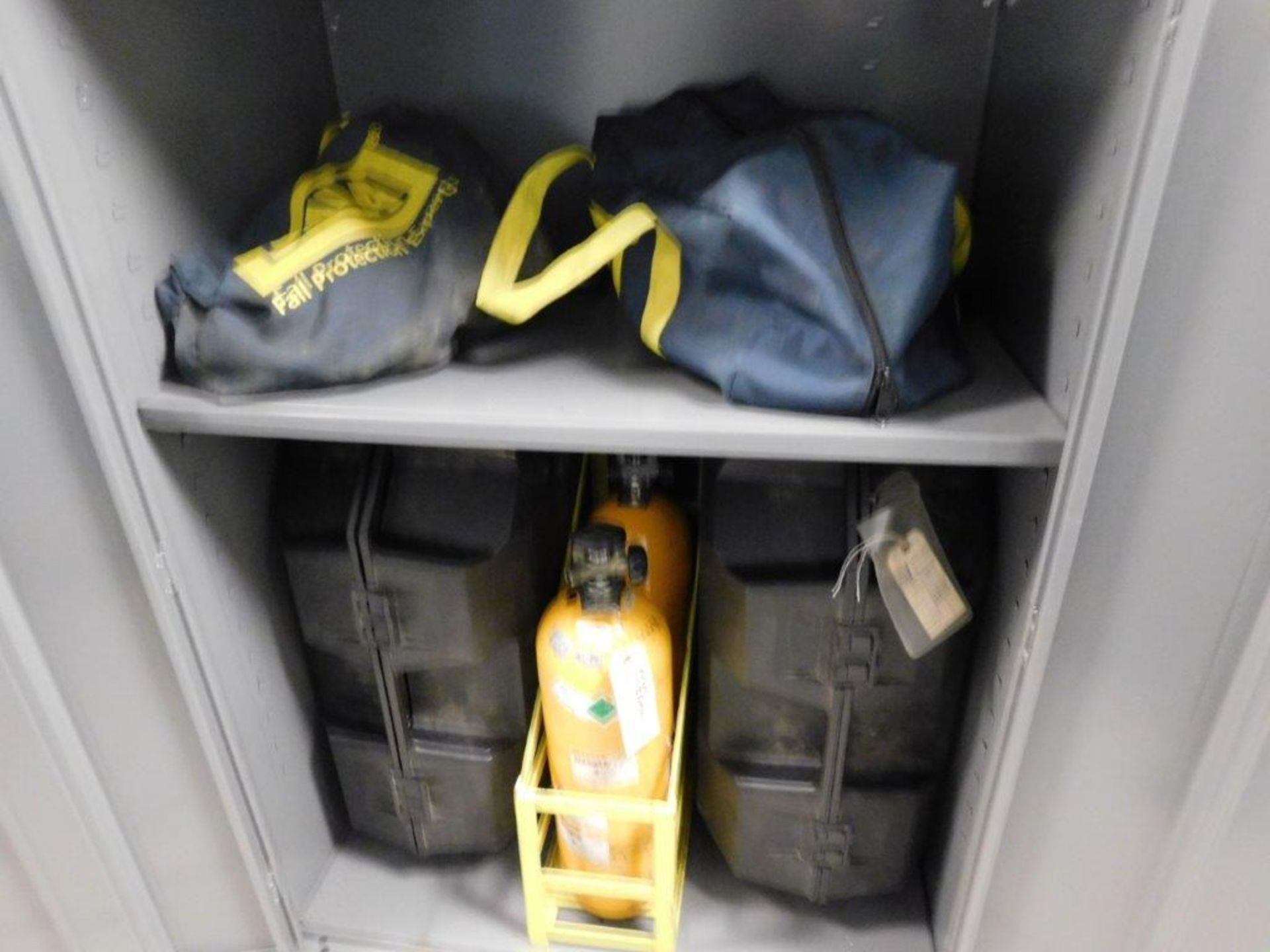 Safety Cabinet with (2) Scott Air Paks and Sala Fall Protection Kits.