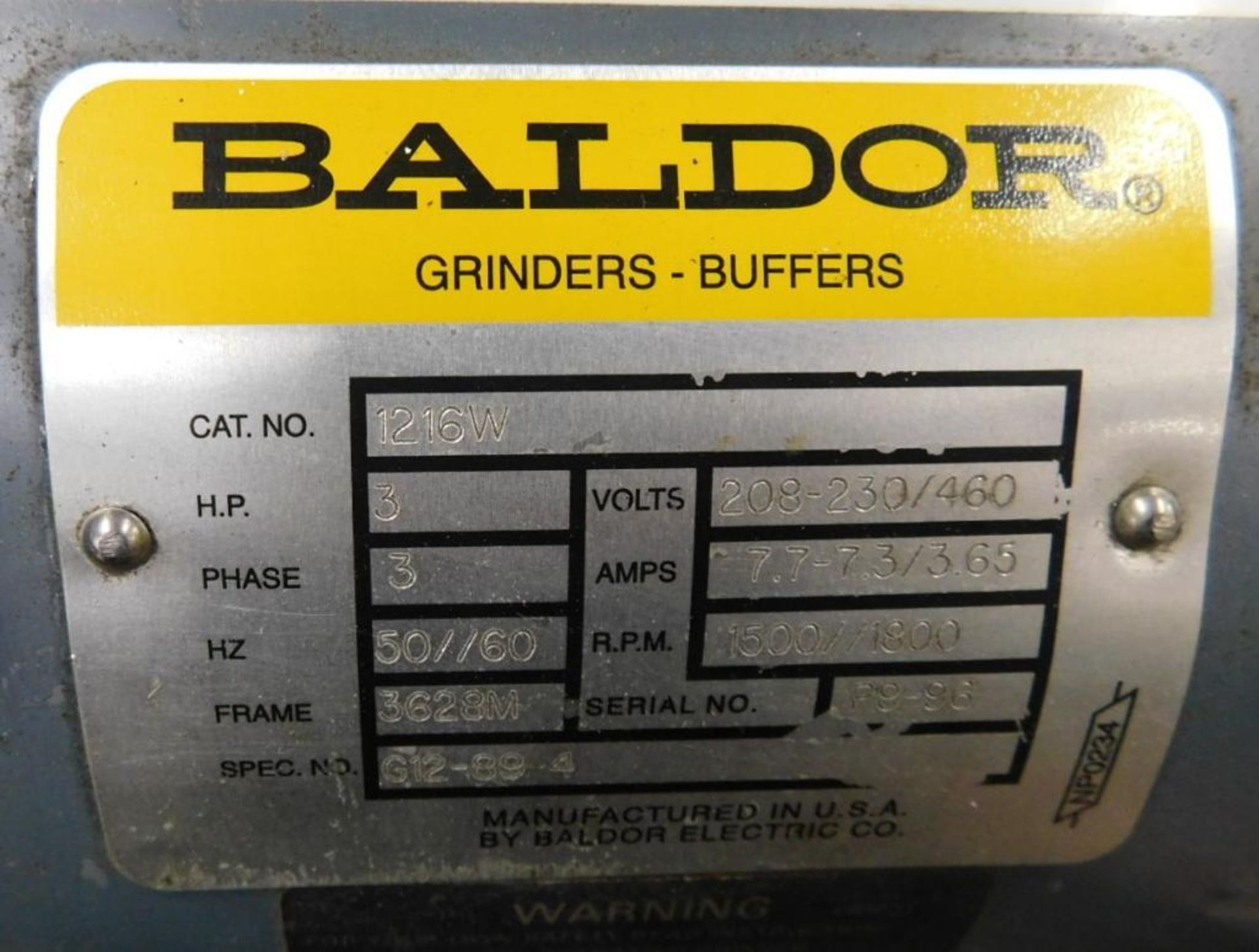 Baldor Approximate 12" Dual Pedestal Grinder - Image 4 of 5