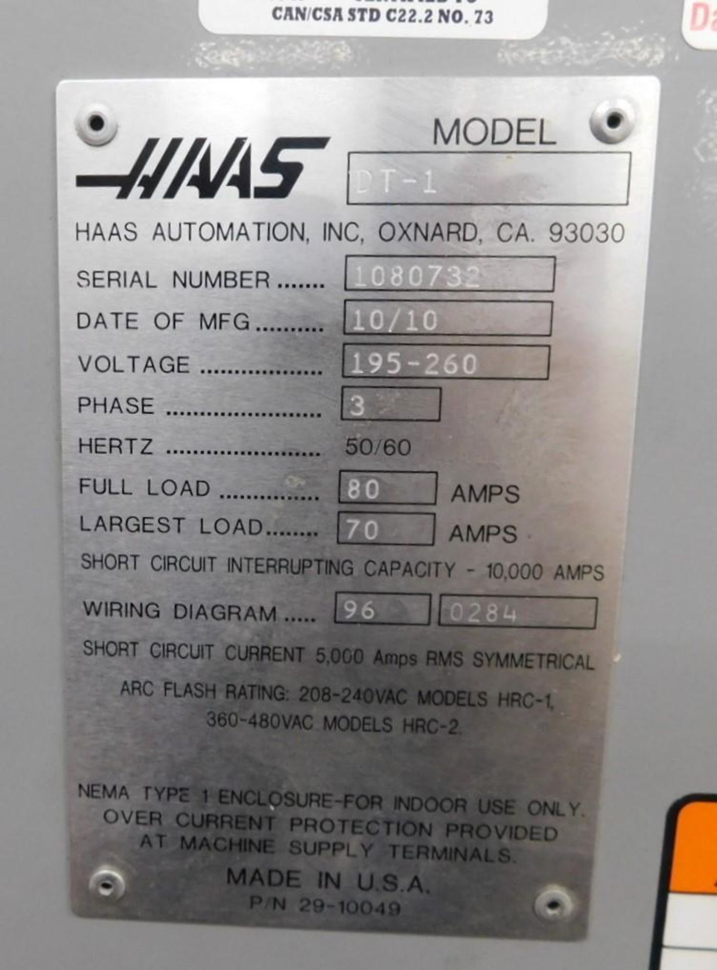 Haas Automation High Speed Drill & Tap Machine - Image 6 of 19