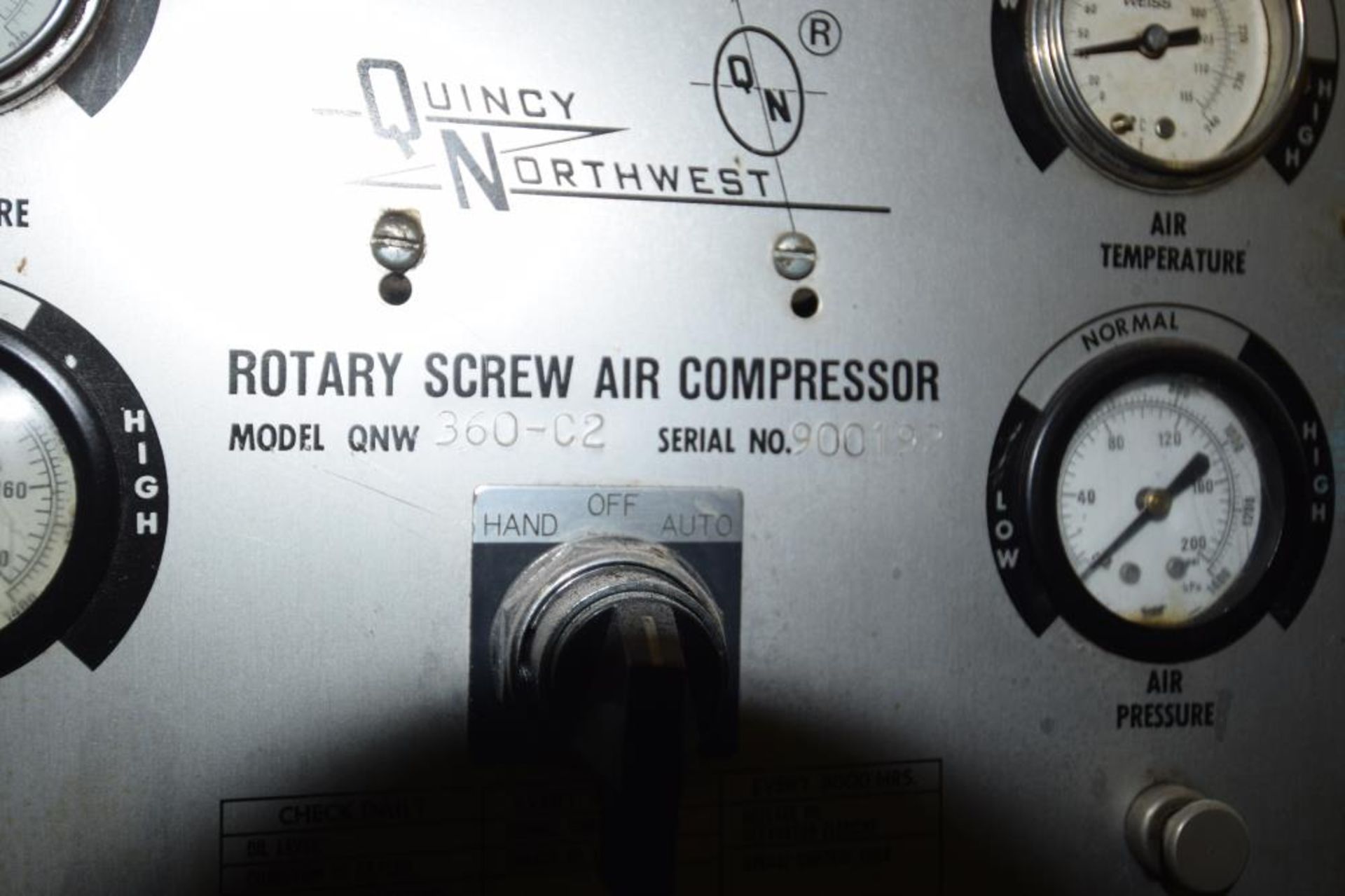 Rodgers Machinery Quincy Northwest Rotary Screw Compressor - Image 7 of 8