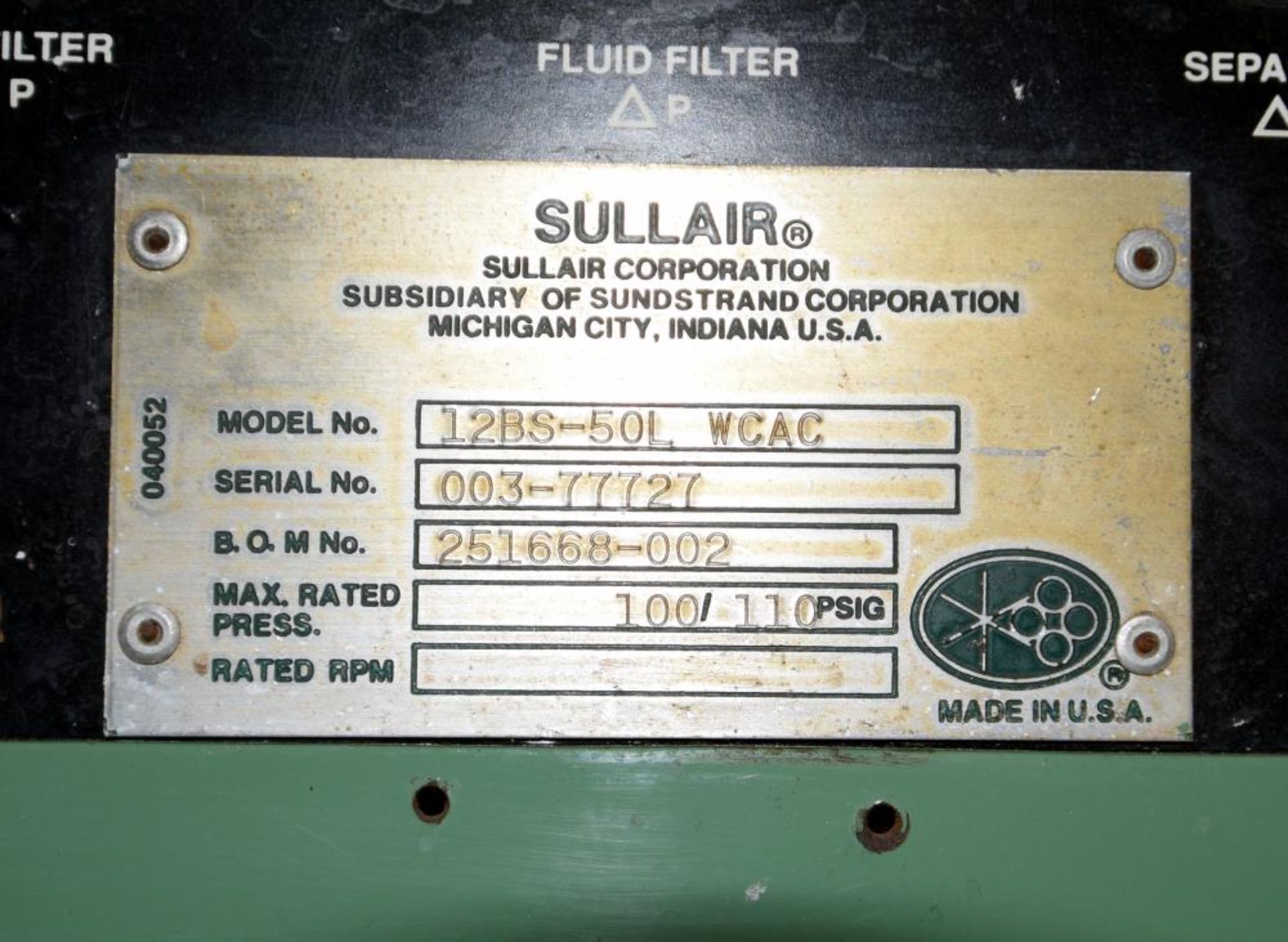 Sullair Single Stage Rotary Screw Compressor - Image 8 of 8