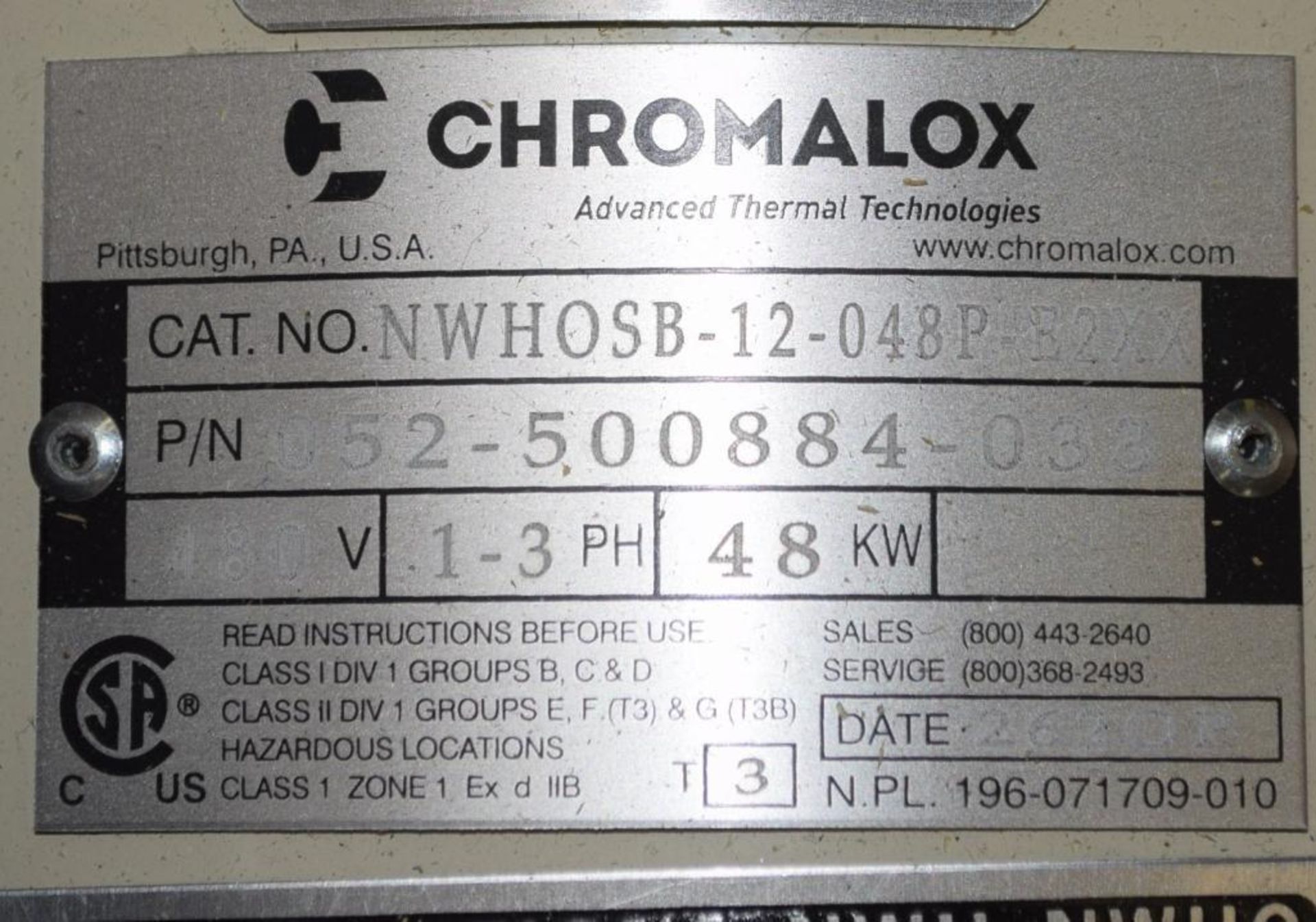 UNUSED Chromalox Circulation Heater - Image 5 of 13